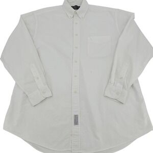 Abercrombie & Fitch Mens Button Down Shirt 16L White Thrashed Vintage Grunge